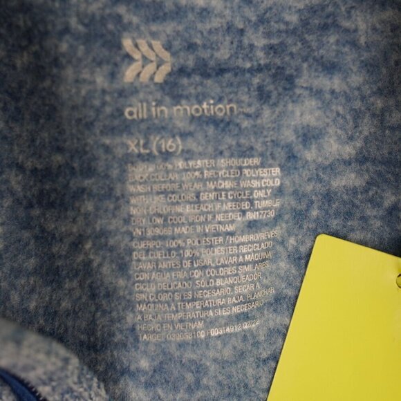NWT All In Motion XL 16 Blue Sweater Fleece Pullover‎ For Boys - Picture 6 of 6